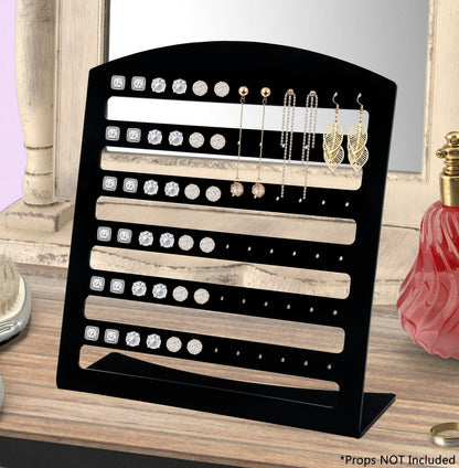 Seven Inch High Earring Jewelry Display Showcase Display Stand Black Thirty Six Pair On Dresser