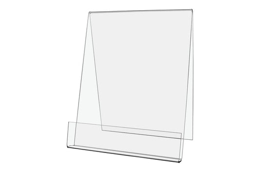 Clear Acrylic Easel 8.5" x 11" Countertop J Stand