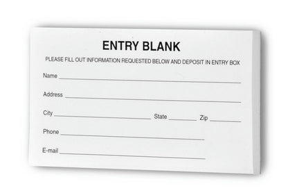 5" Blank Paper Raffle Contest Entry Forms Pad of 100 Sheets