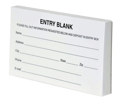 5" Blank Paper Raffle Contest Entry Forms Pad of 100 Sheets