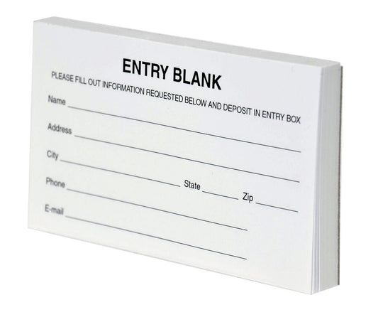 5" Blank Paper Raffle Contest Entry Forms Pad of 100 Sheets