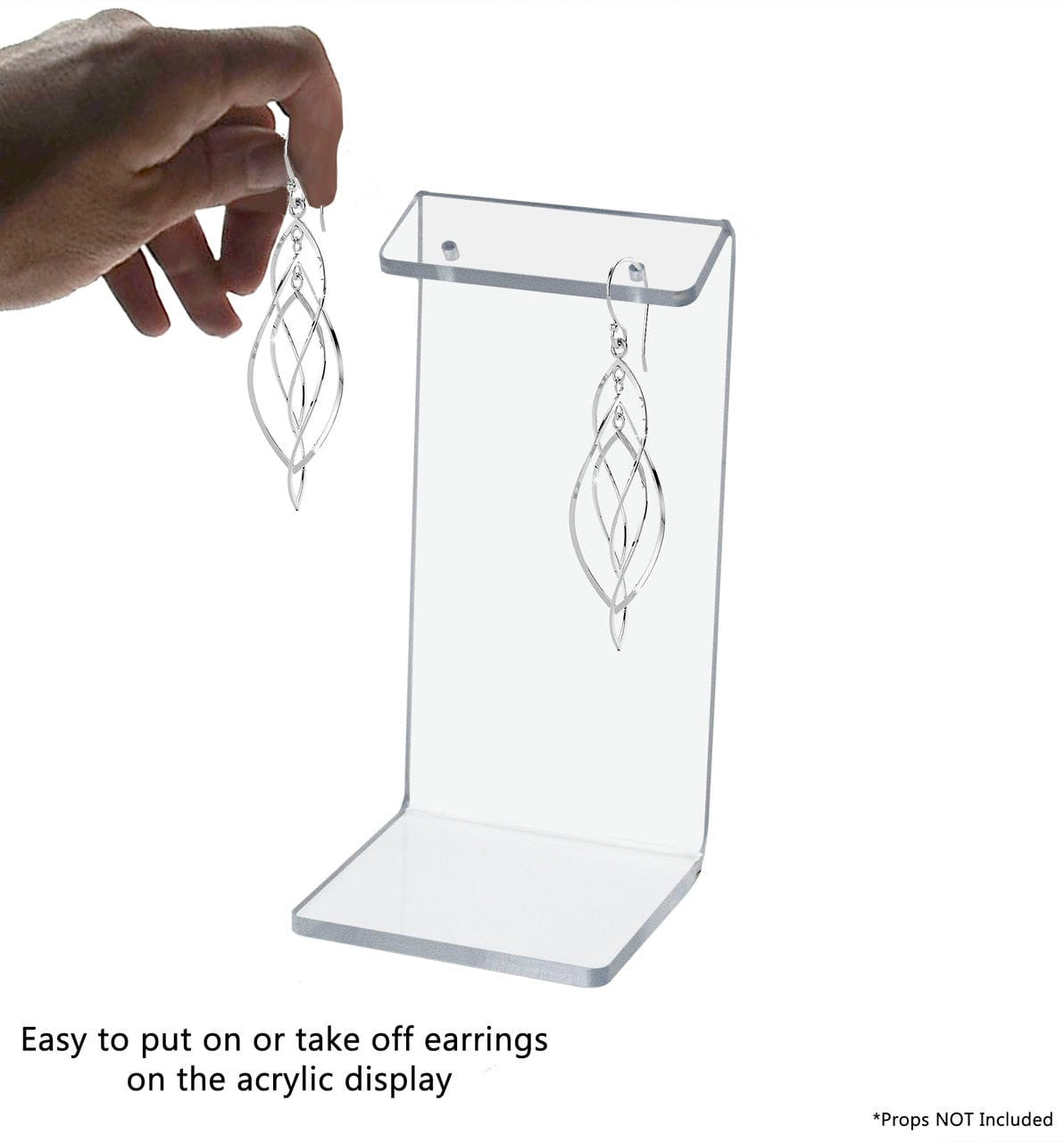 Four Inch High Jewelry Earring Countertop Display Stand Large Acrylic