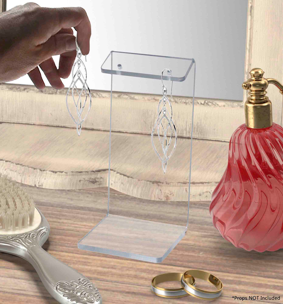 Four Inch High Jewelry Earring Countertop Display Stand Large Acrylic