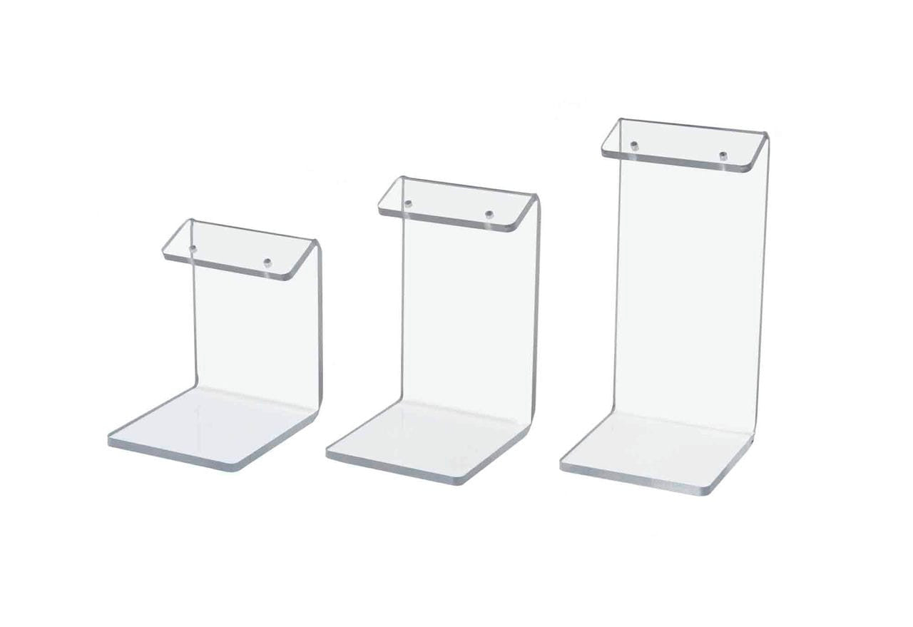 Set of Three Earring Display Platform Stands Small Medium Large in Clear