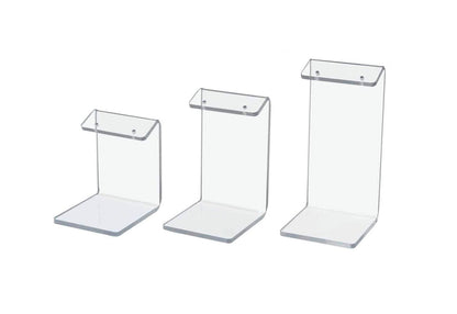 Set of Three Earring Display Platform Stands Small Medium Large in Clear