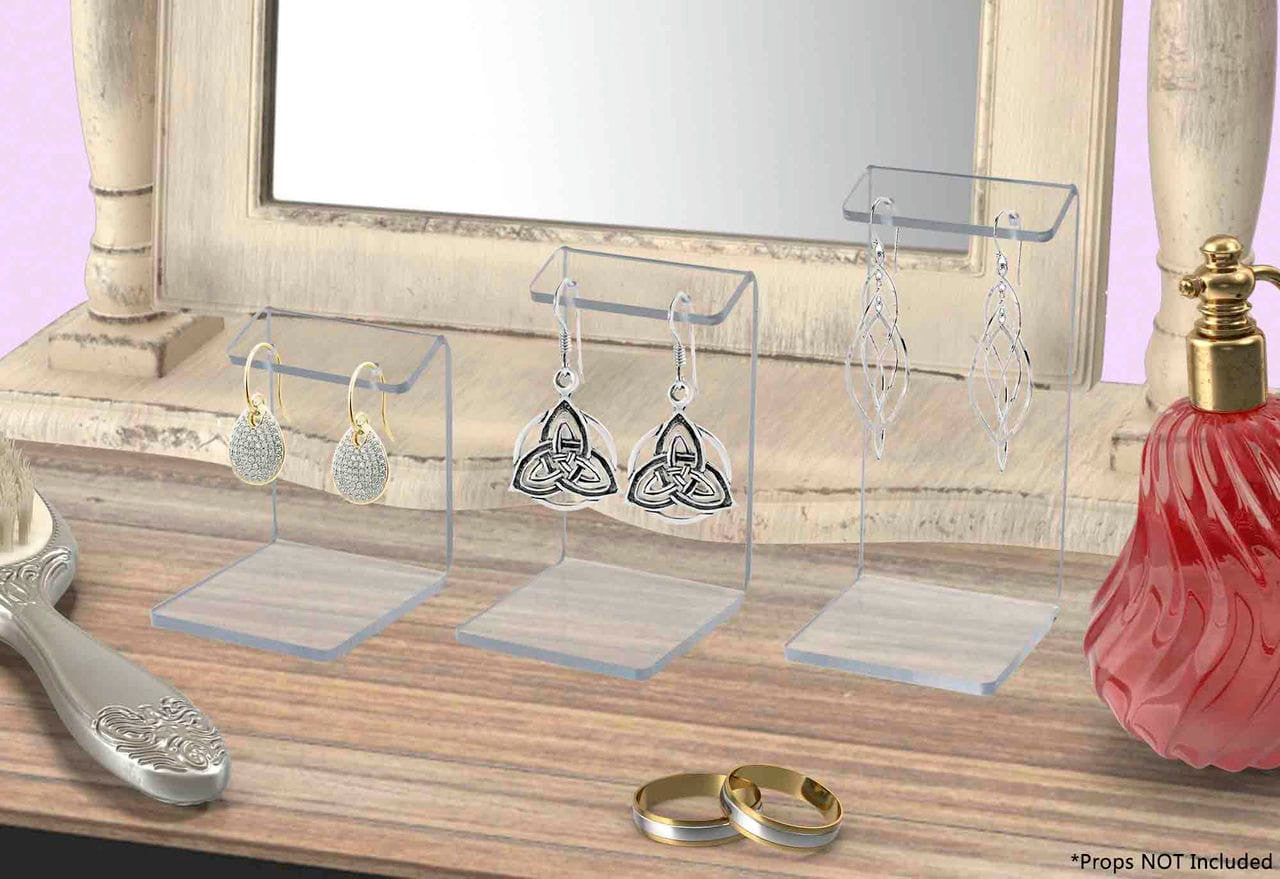 Set of Three Earring Display Platform Stands Small Medium Large