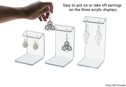 Earring Display Jewelry Holder Stands 3 Pieces Small Medium Large