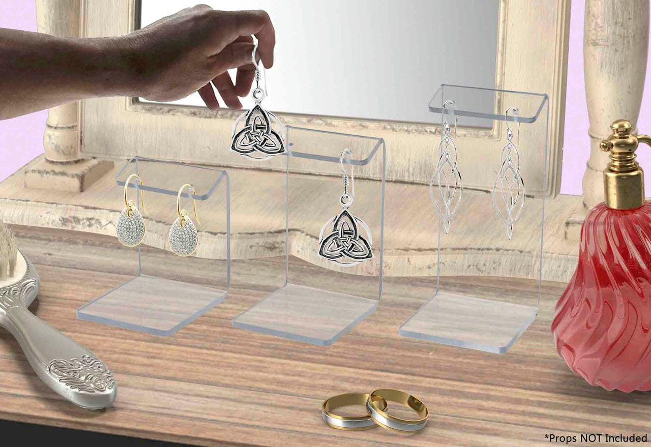 Set of Three Earring Display Platform Stands Small Medium Large