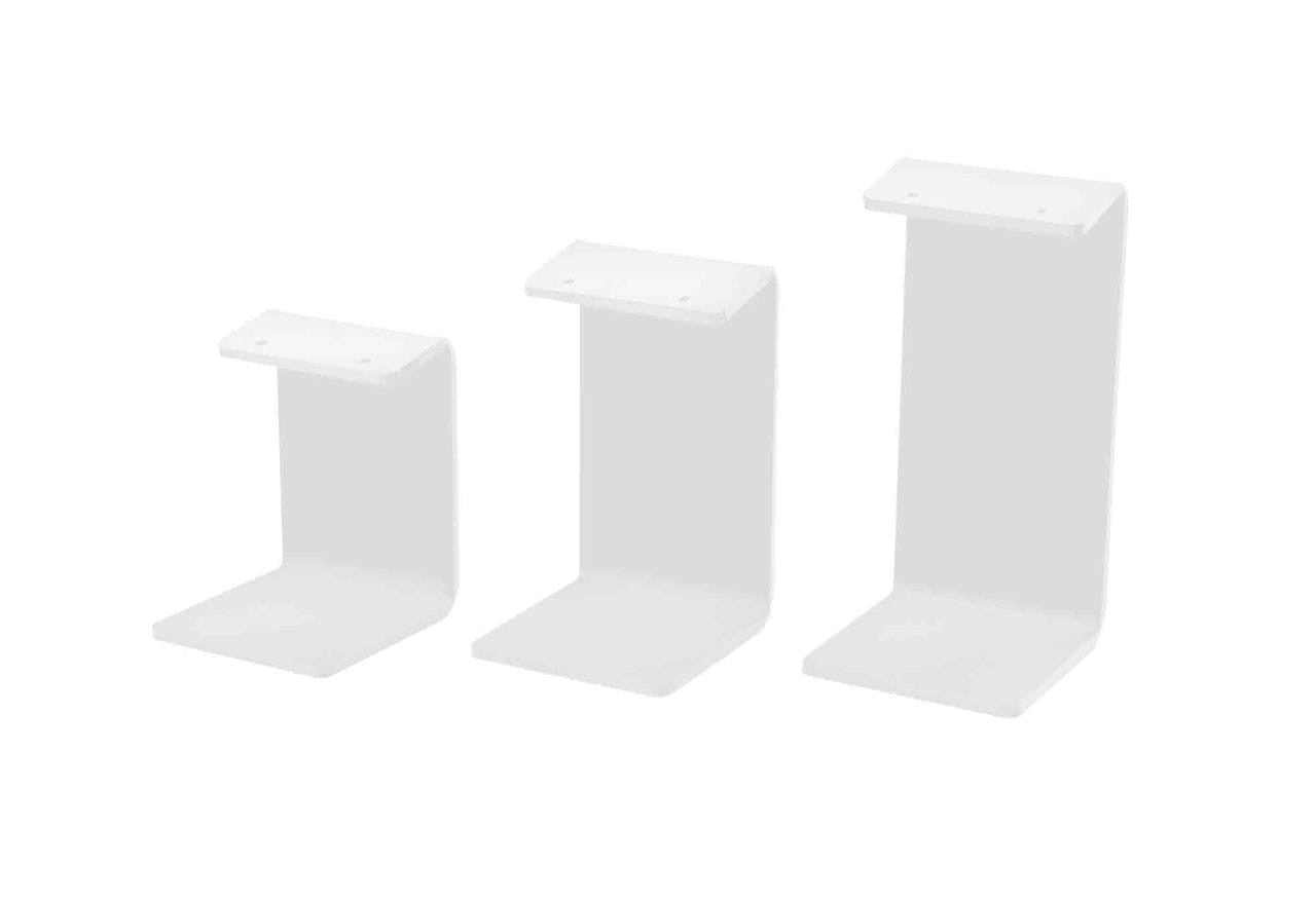 Set of Three Earring Display Platform Stands Small Medium Large in White