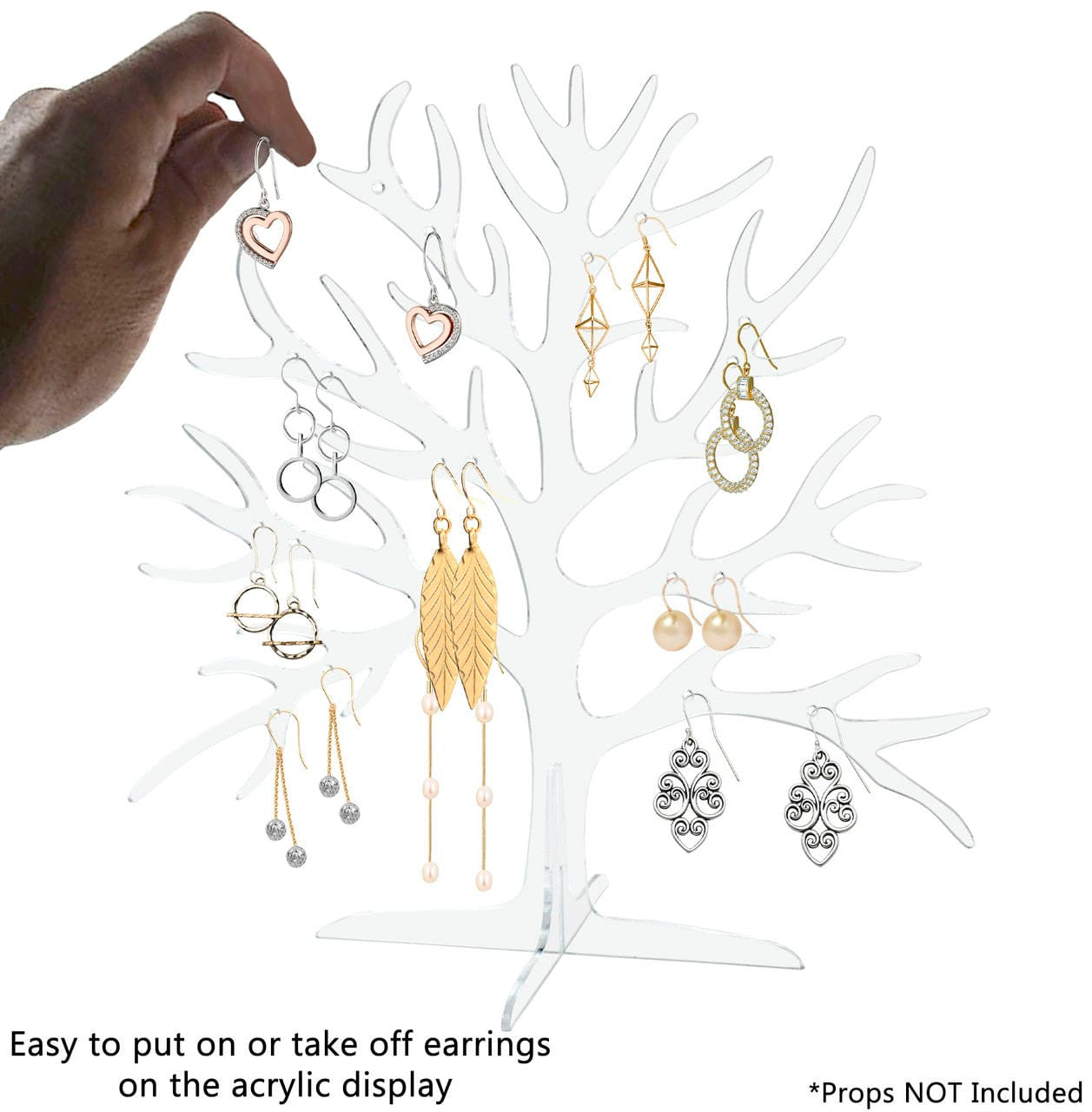 Eleven Inch High Tree Shaped Earring Jewelry Counter Display Stand Ten Pairs