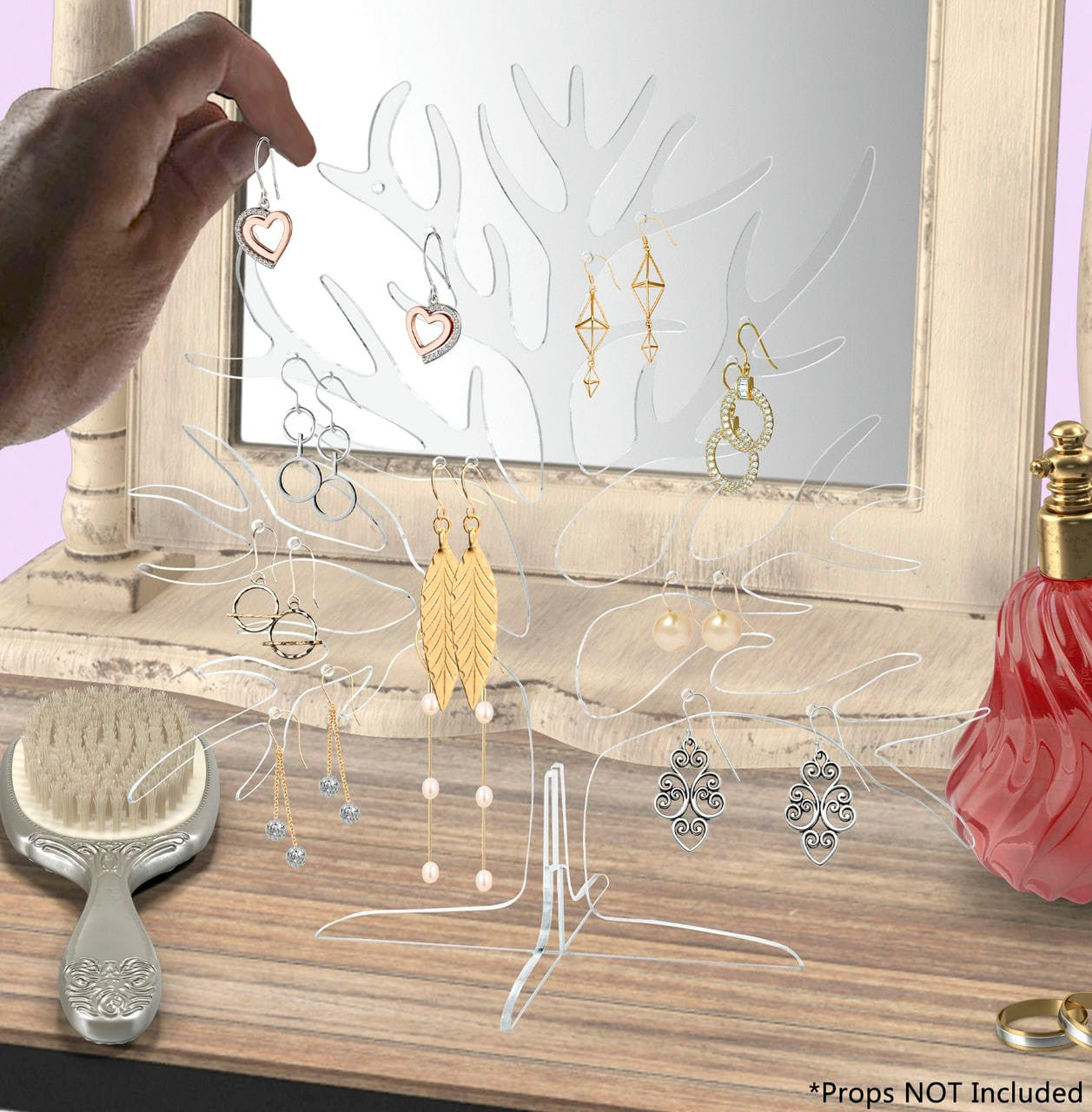 Eleven Inch High Tree Shaped Earring Jewelry Counter Display Stand Ten Pairs