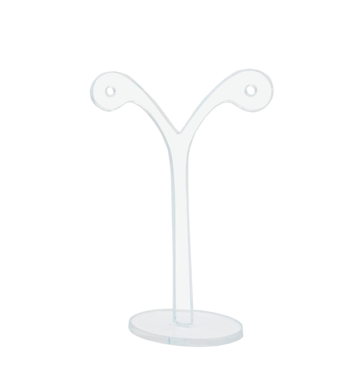 Four Inches High Y Shaped Whimsical Counter Top Earring Display Clear