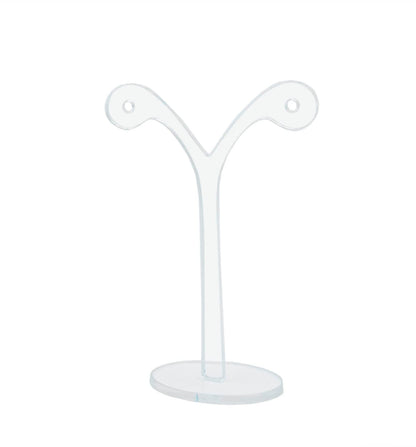 Four Inches High Y Shaped Whimsical Counter Top Earring Display Clear