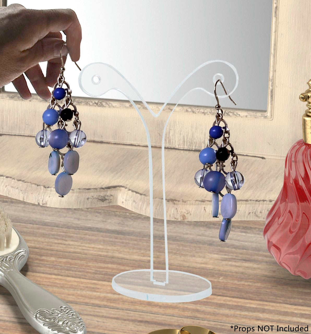 Four Inches High Y Shaped Whimsical Counter Top Earring Display Clear Counter