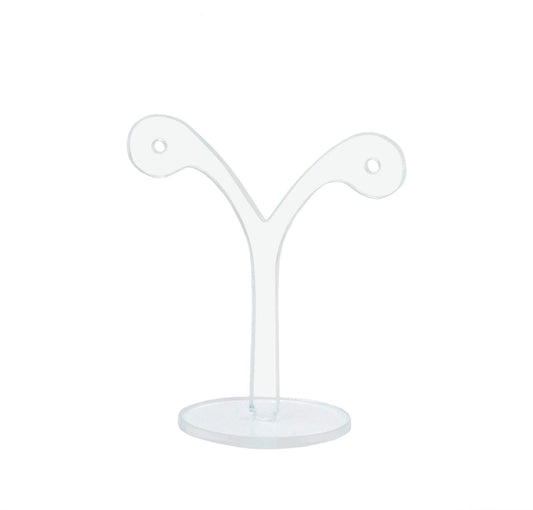 Three inches high Y Shaped Whimsical Countertop Earring Display Holder Clear