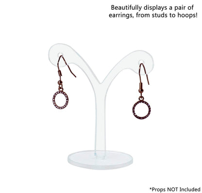 Three inches high Y Shaped Whimsical Countertop Earring Display Holder Clear with set of earrings