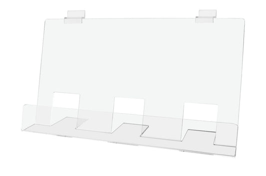 18"W Slatwall Book Shelf with Lip Stop Catalog Booklet Rack Clear
