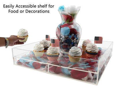 Easily accessible shelf for food or decorations