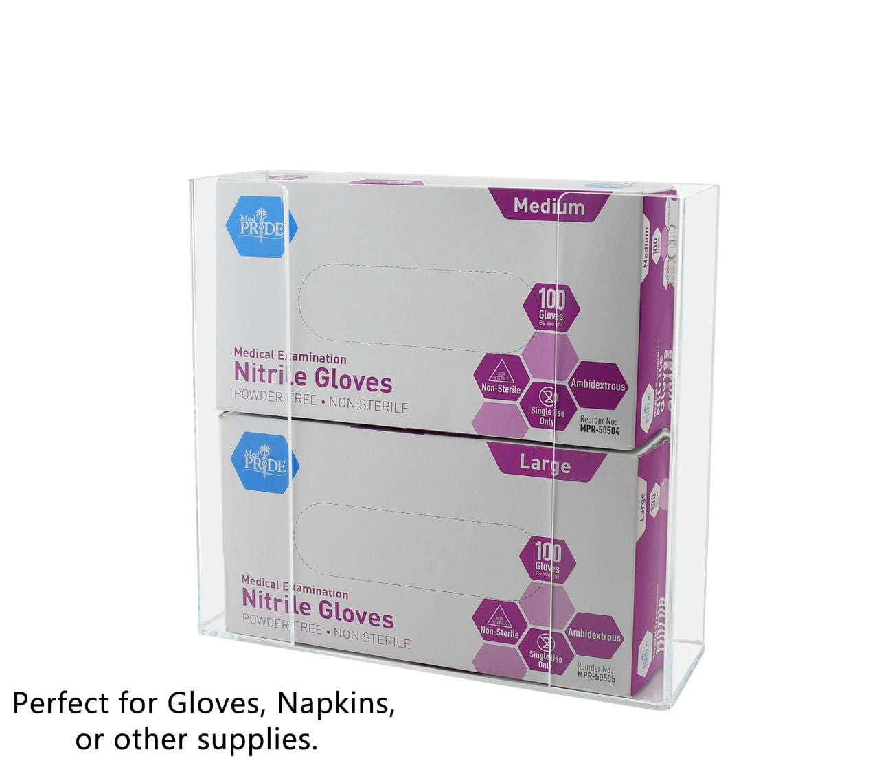 Medical Glove Box Dispenser Double Capacity Storage Bin