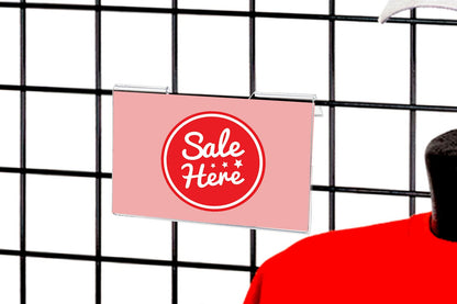 Grid Slatwall Business Card Holder 3.5"W Small Sign Display