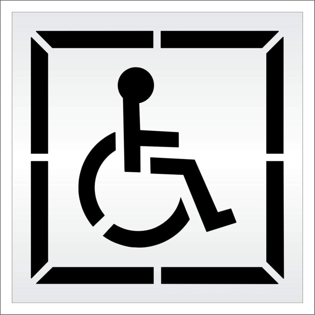 Handicap Stencil with Border for Parking Lots and Asphalt