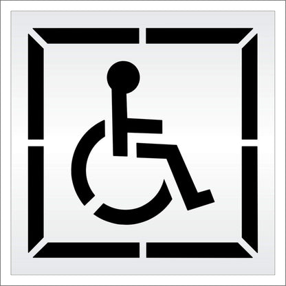 Handicap Stencil with Border for Parking Lots and Asphalt