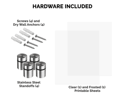 8.5"W x 11"H Table Frame Euro Style Slanted with Silver Standoffs