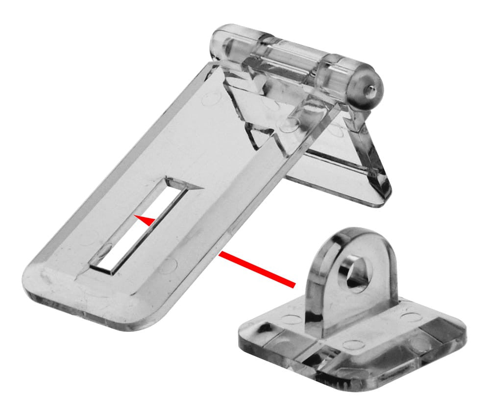 Flat Mount Position Hasp for Acrylic Displays