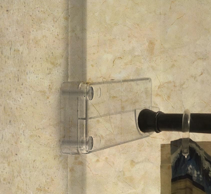 Shower Rod Holder Wall Mounted Bathroom Designed for Tile Showers