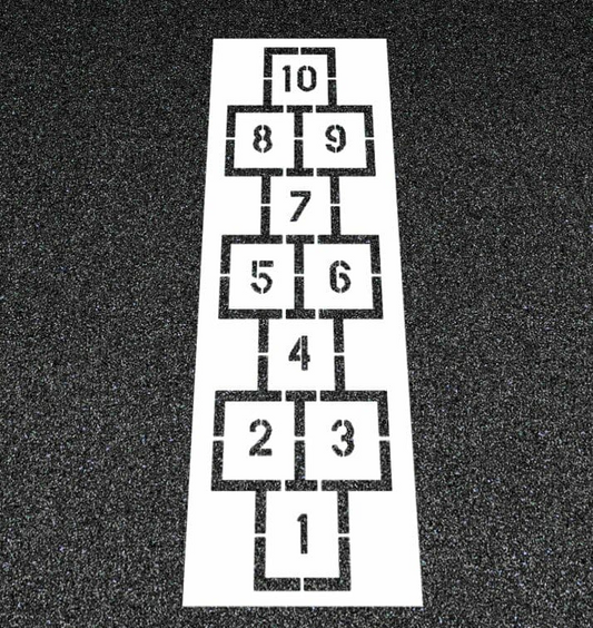Hopscotch Stencil DIY Template for Concrete and Blacktops