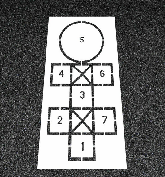 Hopscotch Stencil DIY Kit Pavement Template for Hard Surfaces