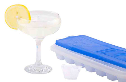 Ice Cube Tray with Lid No Spill Stackable Set Removable Covers
