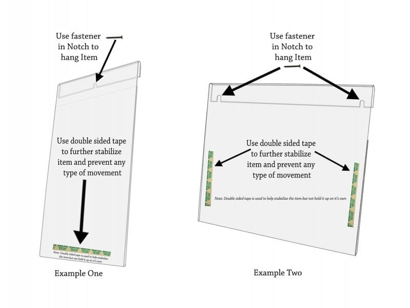 Sign Literature Holder Mounting Notched instructions Eight and a Half Inches Wide by Fourteen Inches Tall