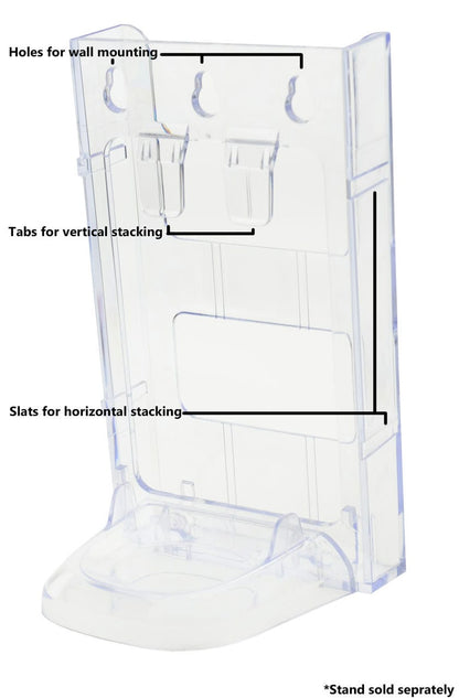 Lit Loc Base Wall Support Snap In Durable 4"W x 1.25"H x 3.5"D