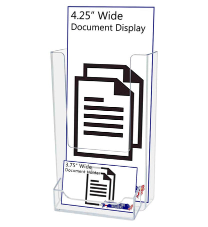 Tall Literature Holder with card box Literature Dimensions