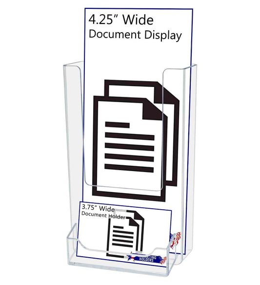 Tall Literature Holder with card box Literature Dimensions