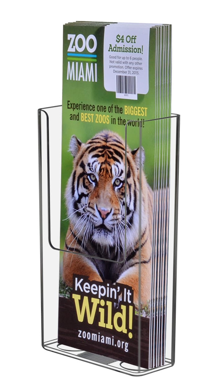 Tri Fold Literature Menu Brochure Holder Countertop or Wall with Literature