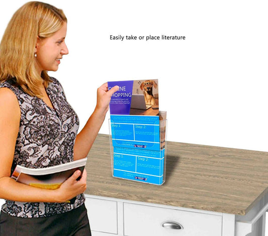 8.5"W Flyer Display Magazine Holder Wall or Countertop Display