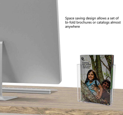 Six and a half inch wide Brochure Holder Booklet Display Rack Wall Mount Countertop