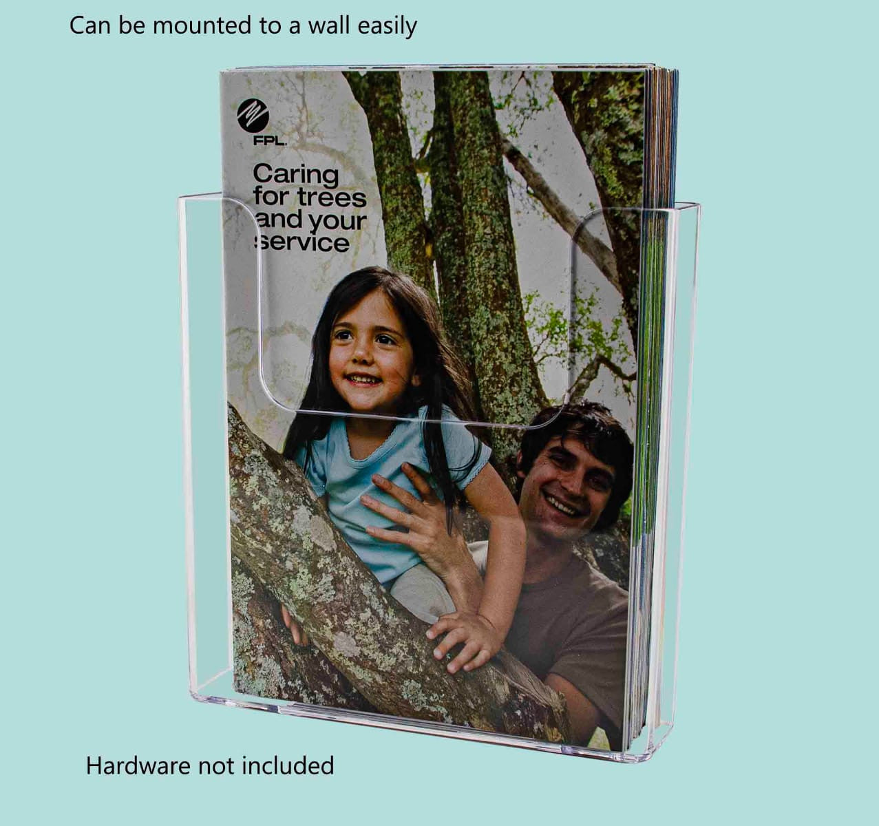 Six and a half inch wide Brochure Holder Booklet Display Rack Wall Mount Countertop