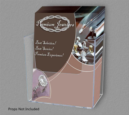 Five and a Half Inches Wall Mount or Countertop Brochure Holder on a wall filled with literature