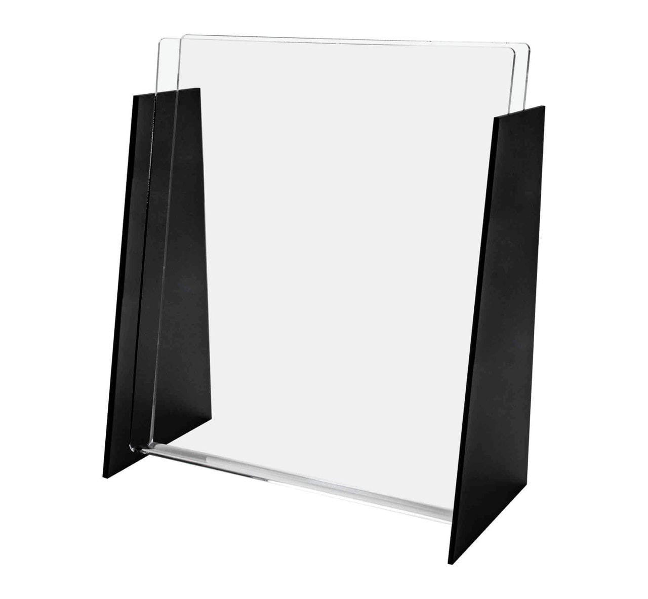 Clear and Black Tabletop Catalog Holder