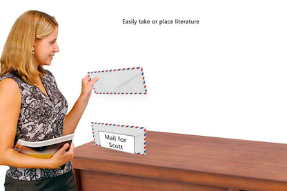 8.5"W Mail Letter Holder Desktop Bill Organizer with Slanted Back