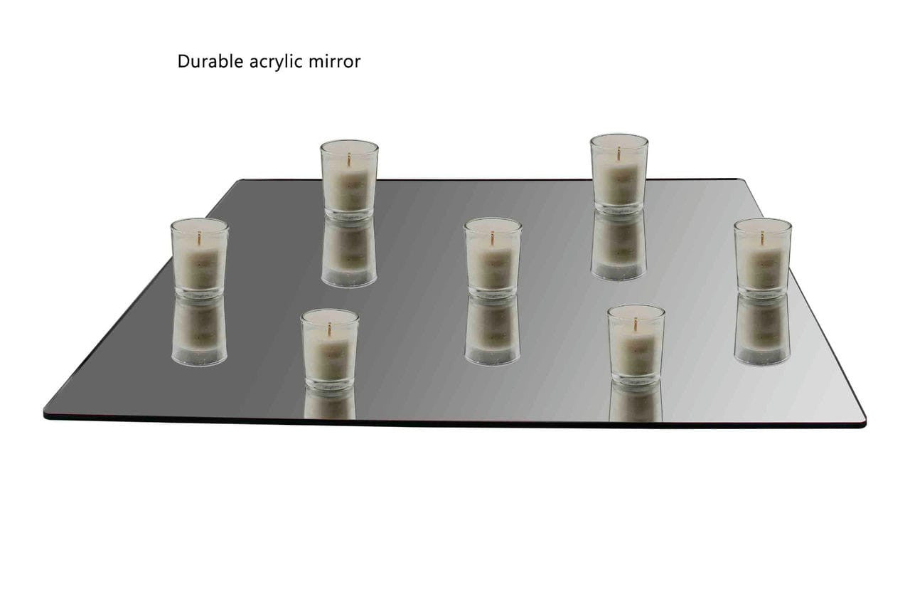 Mirror Sheet DIY Projects Glass Replacement Acrylic with Candles in the reflection Flat with Candles