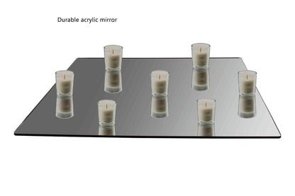Mirror Sheet DIY Projects Glass Replacement Acrylic with Candles in the reflection Flat with Candles
