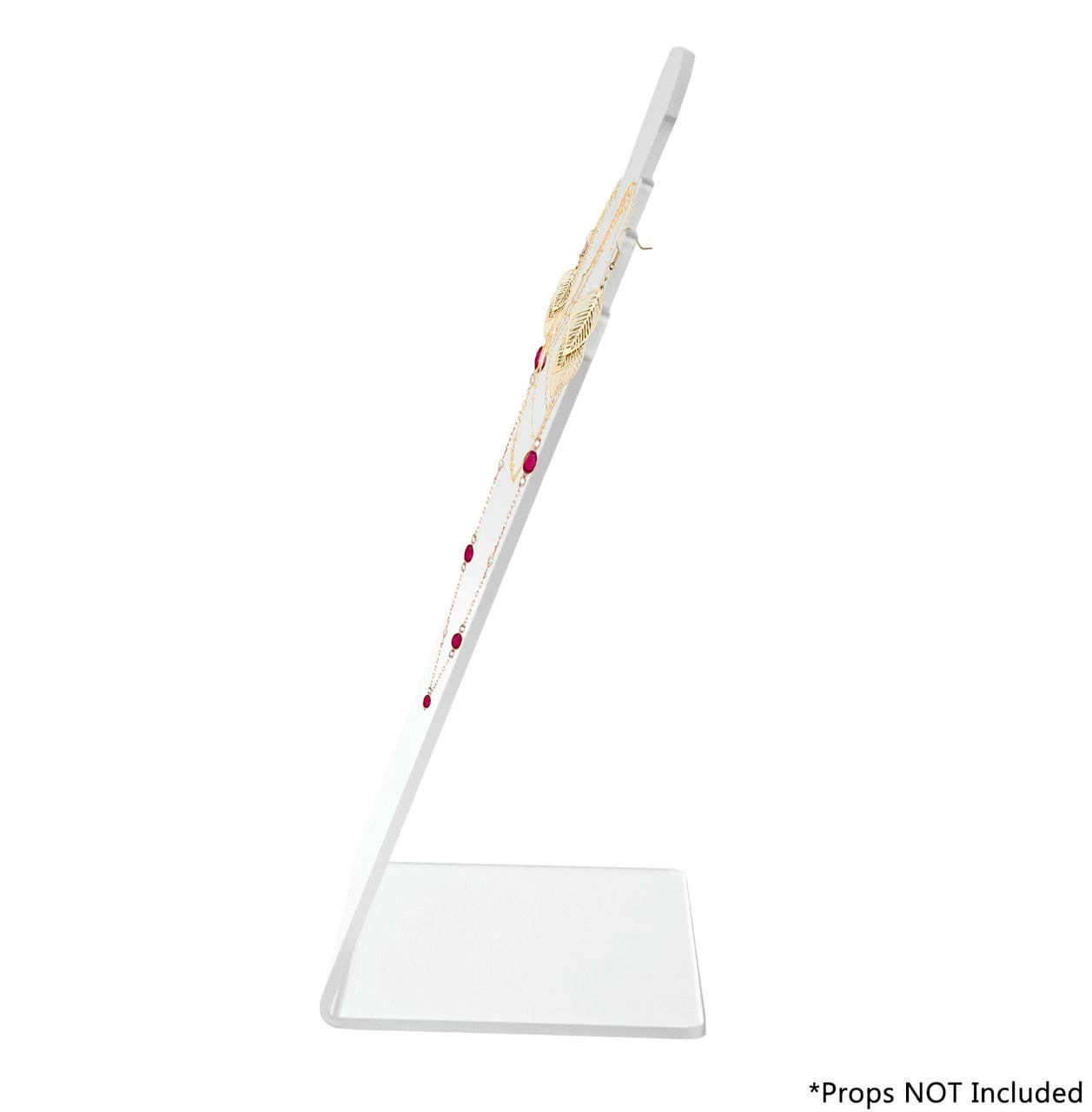 Clear earring holder for necklaces and earrings and bracelets side view