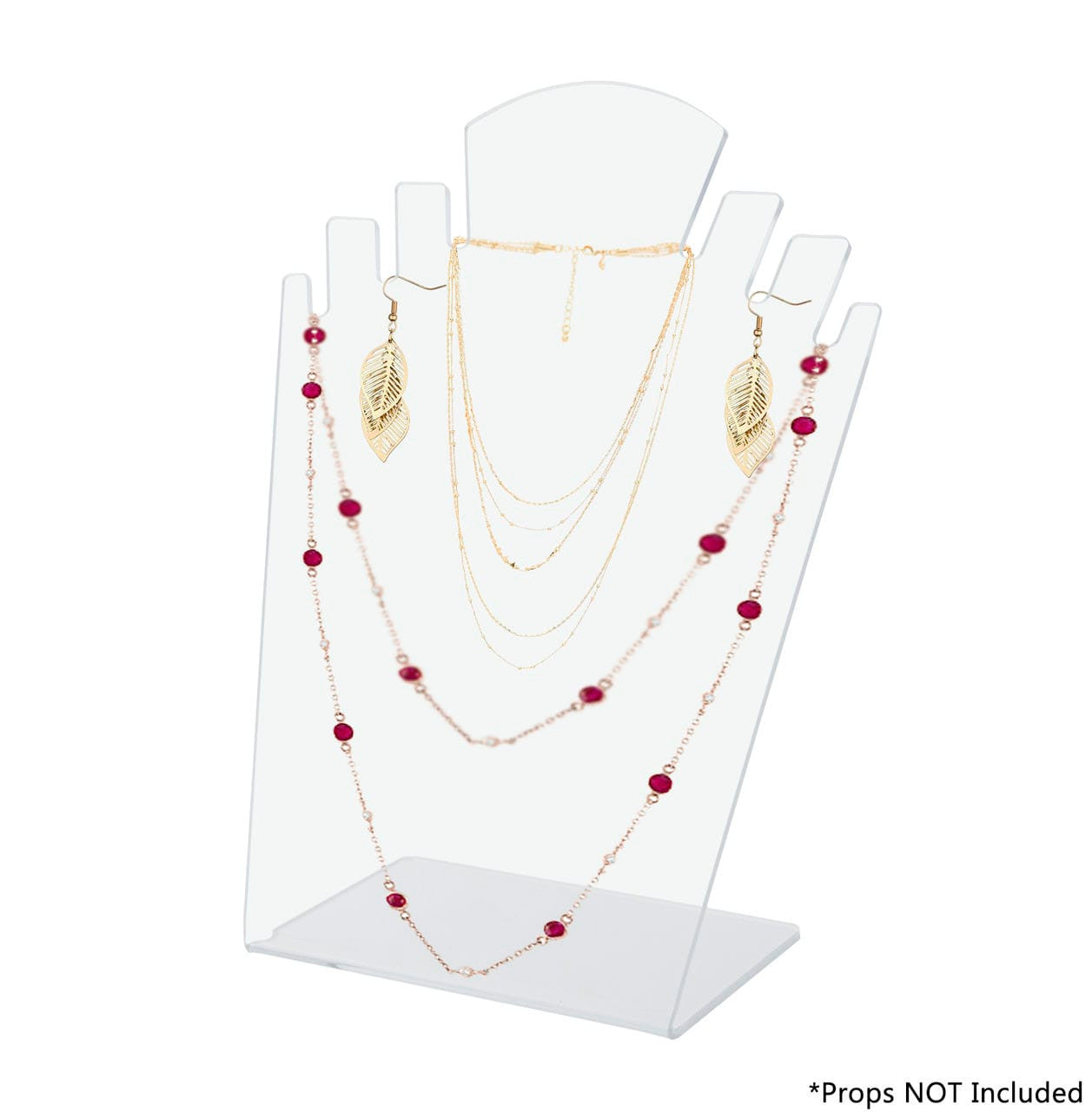 Clear earring holder for necklaces and earrings and bracelets with a jewelry set