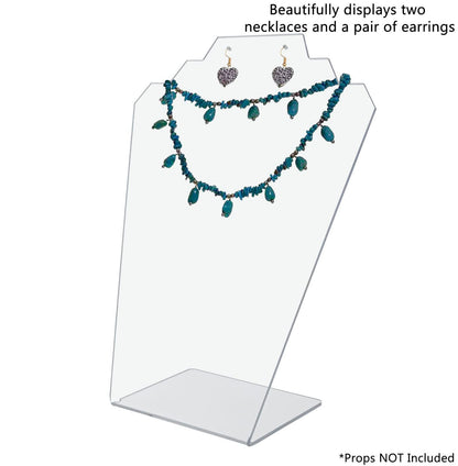 Jewelry Stand Earring Necklace Slant Back Display Showcase