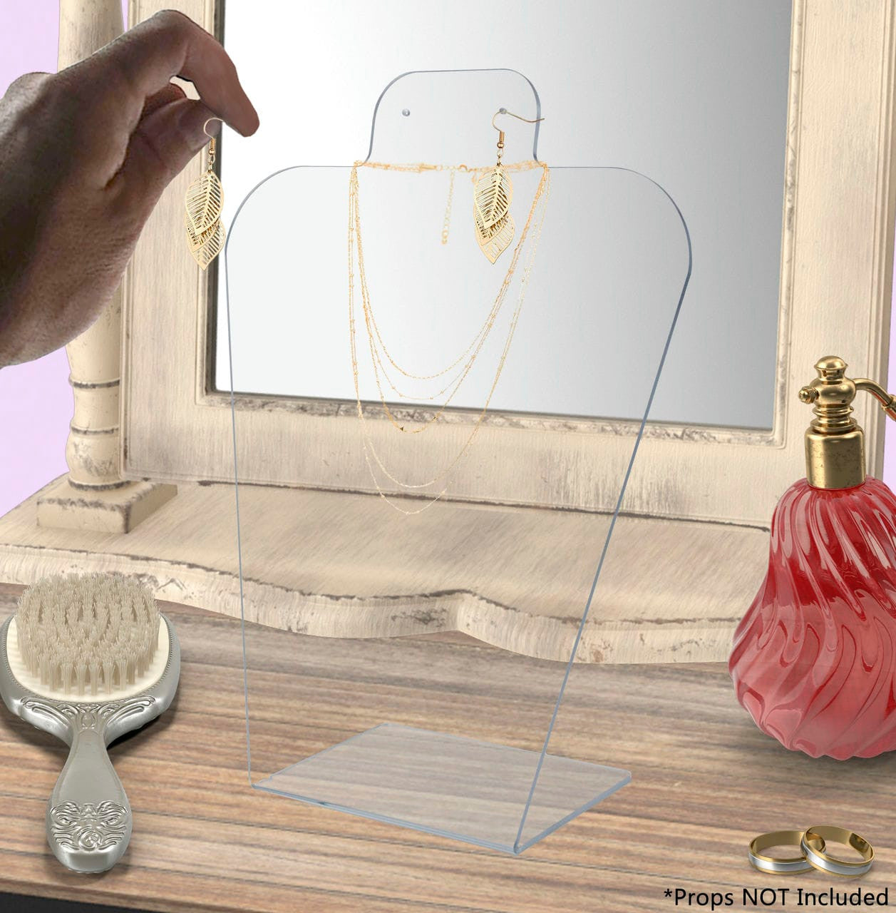 Earring Necklace Display Holder Slant Back Stand Vanity