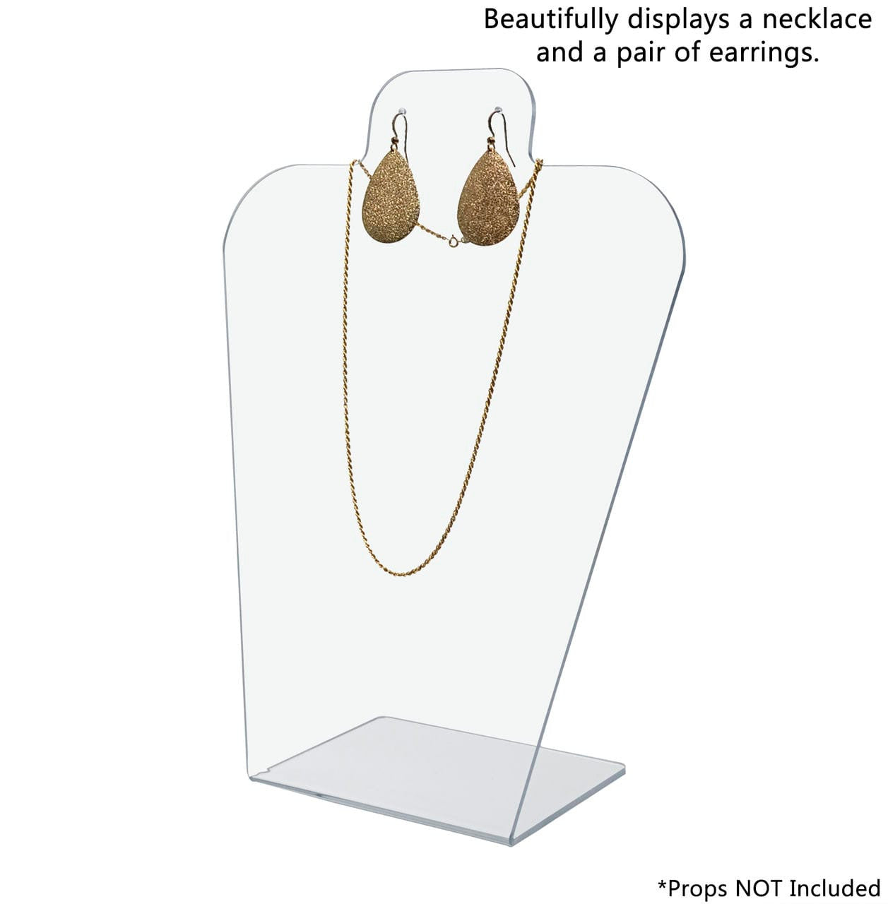 Twelve Inch High Earring Necklace Display Holder Slant Back Countertop Stand jewelry set showcase